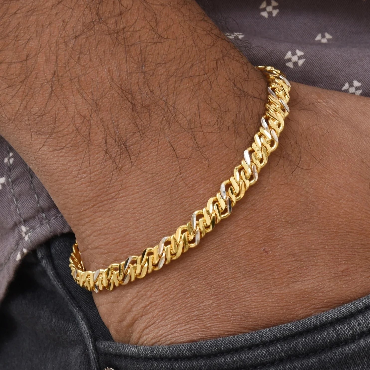 1 Gram Gold Forming Classic Design Superior Quality Bracelet - Style C360 - AmazingBaba