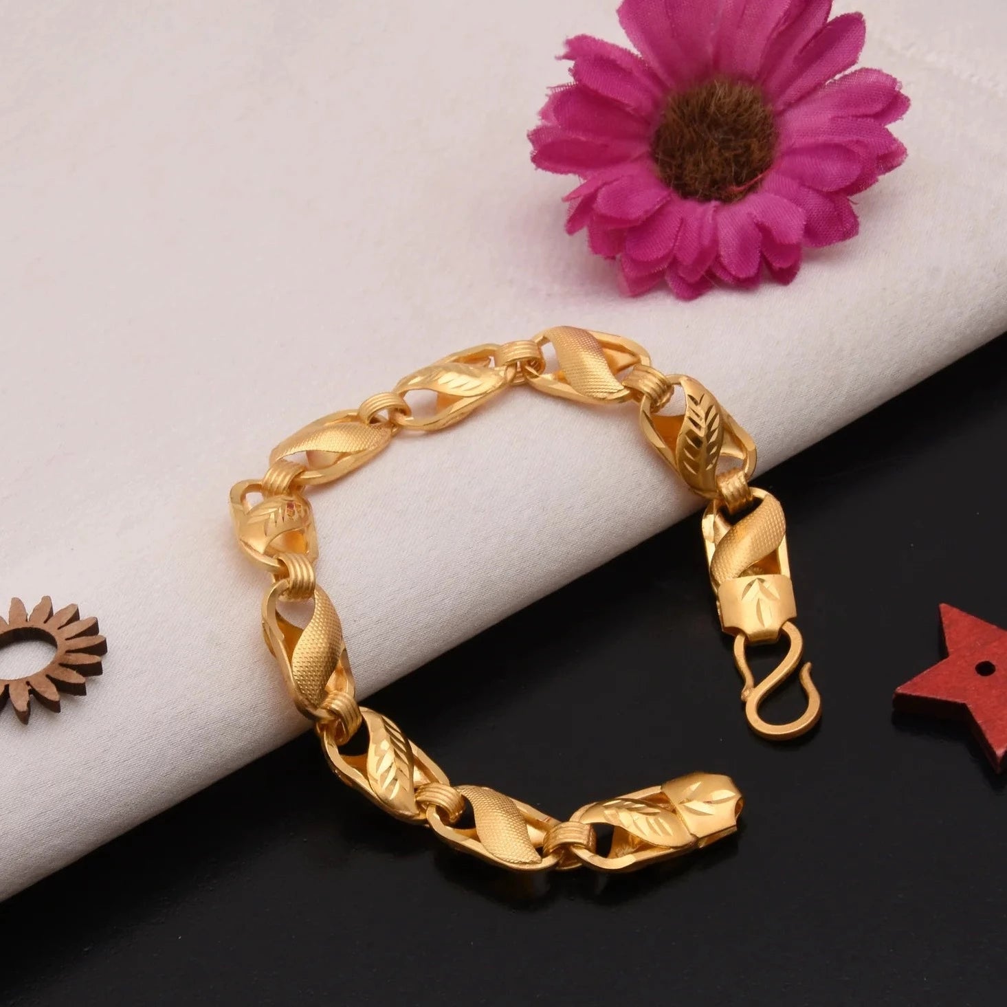 1 Gram Gold Forming Superior Gorgeous Design Bracelet - Style C309 - AmazingBaba