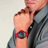 Black Body & Black Dial & Red Rubber watch - AmazingBaba