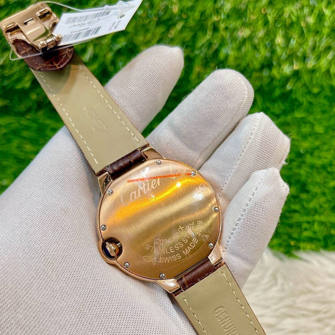 Amazing CR Brown Leather Belt watch - AmazingBaba