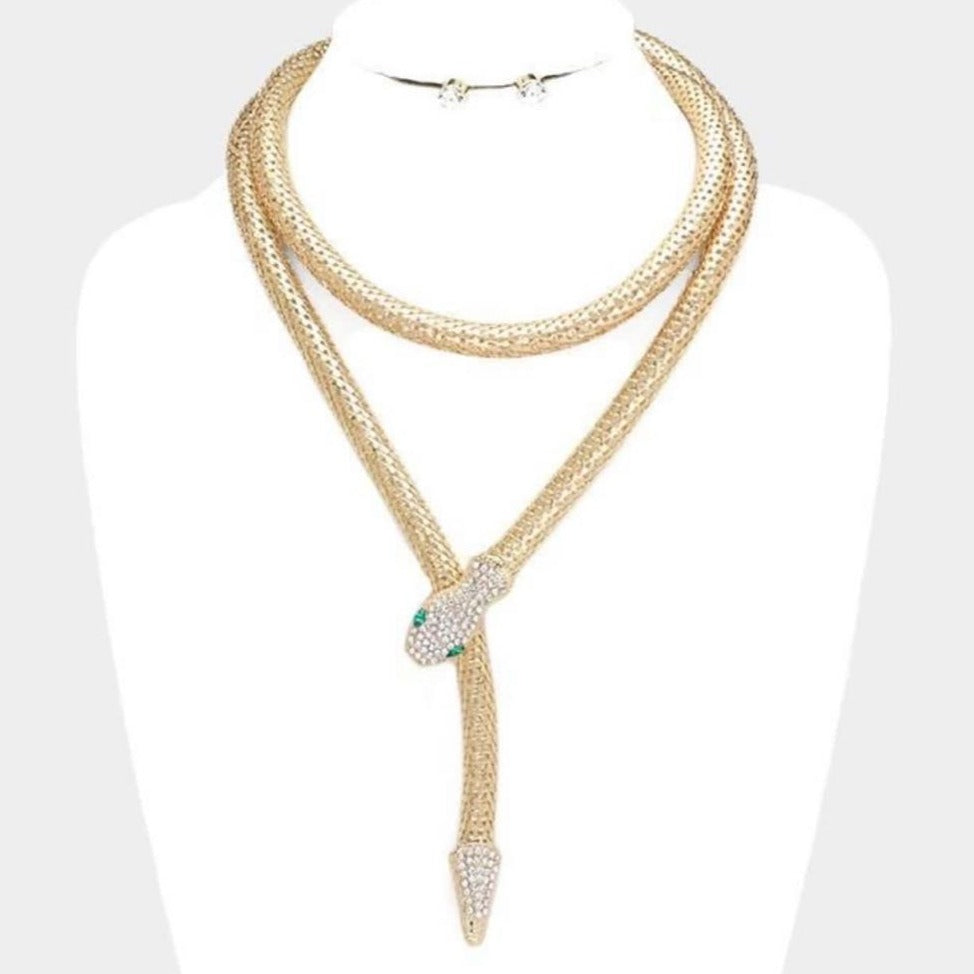 Snake Viper Round  Necklace - AmazingBaba