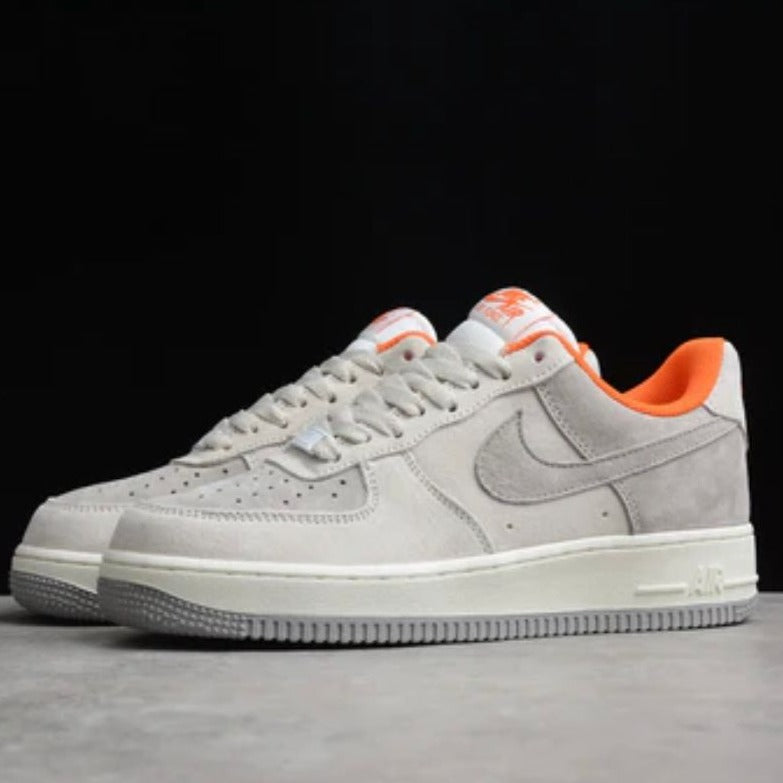 Airforce Grey Orange Suede shoes - AmazingBaba