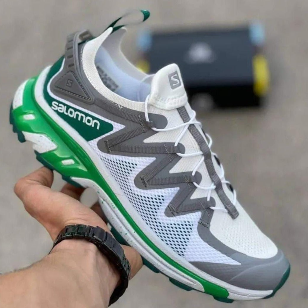 SALOMON XT-RUSH WHITE GREY GREEN SNEAKERS - AmazingBaba