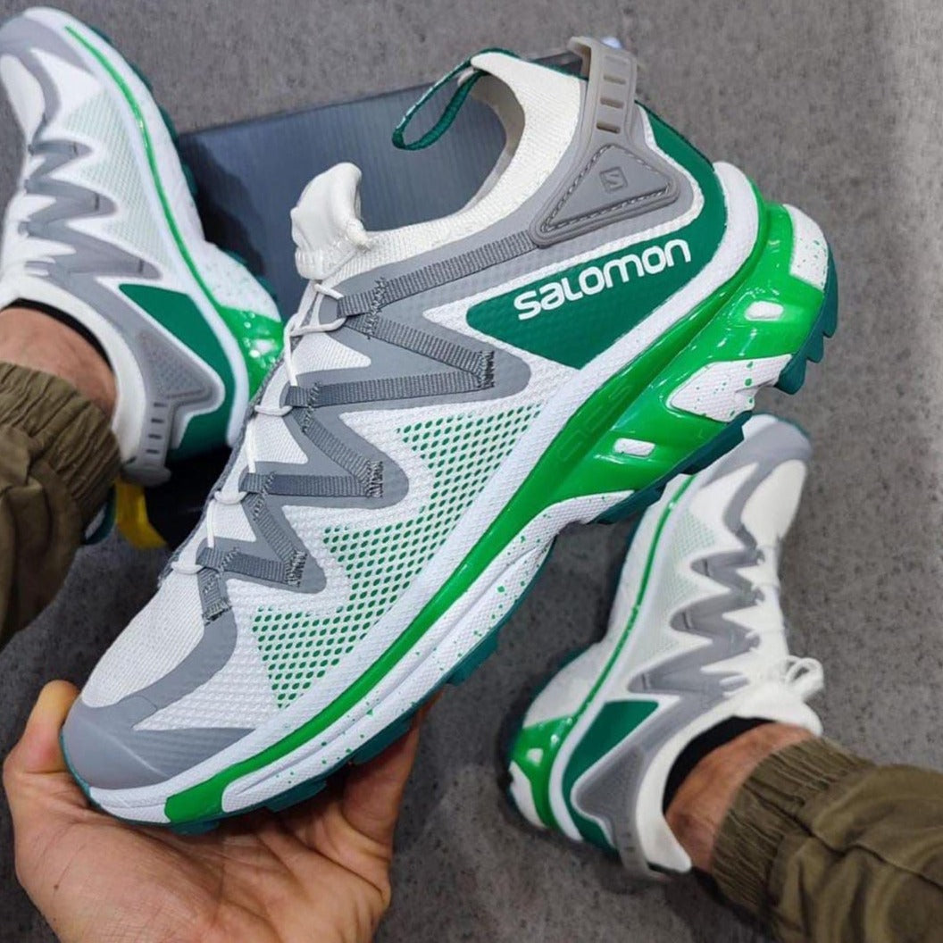 SALOMON XT-RUSH WHITE GREY GREEN SNEAKERS - AmazingBaba