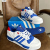 AMAZING WHITE BLUE RIVALRY ZIPPY SHOES - AmazingBaba