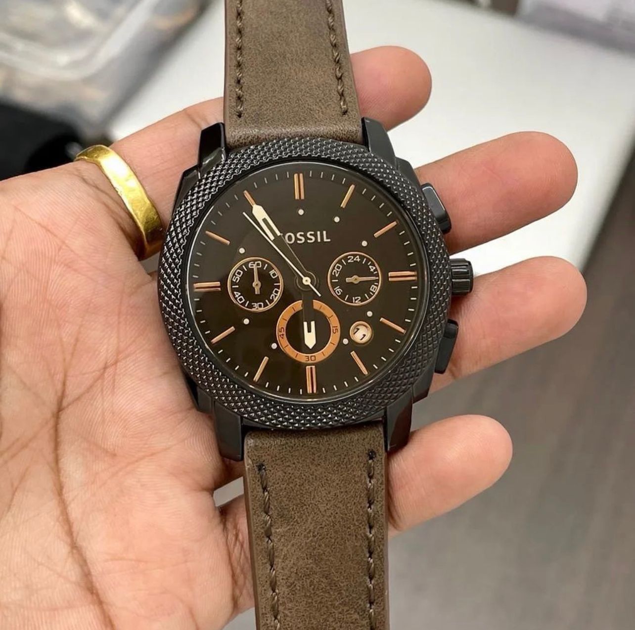 Fsl premium brown leather watch