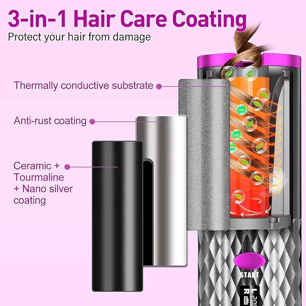 Cordless Automatic Hair Curler - AmazingBaba