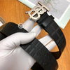 Initial embossed Plain Black Belt - AmazingBaba