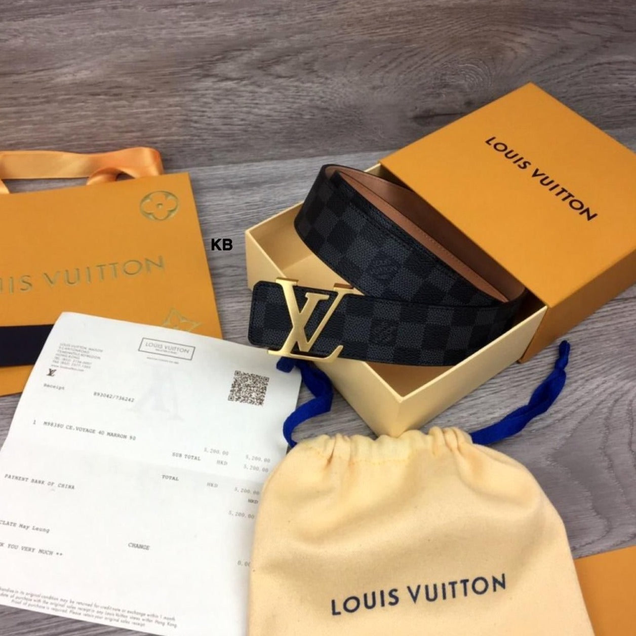 Lv initials damier unisex belt - AmazingBaba