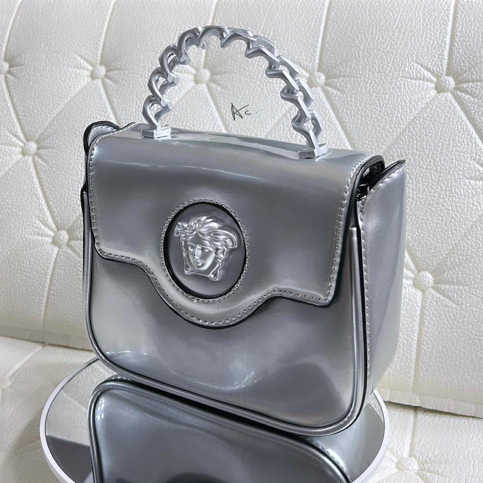 Patent Leather ‘LaMedusa’ small Patent  leather Bag - AmazingBaba