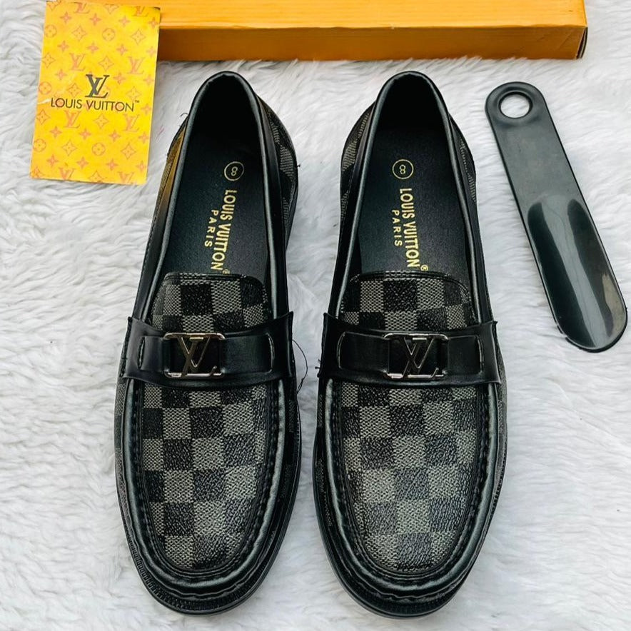 Amazing LV Buckle Check Loafers - AmazingBaba