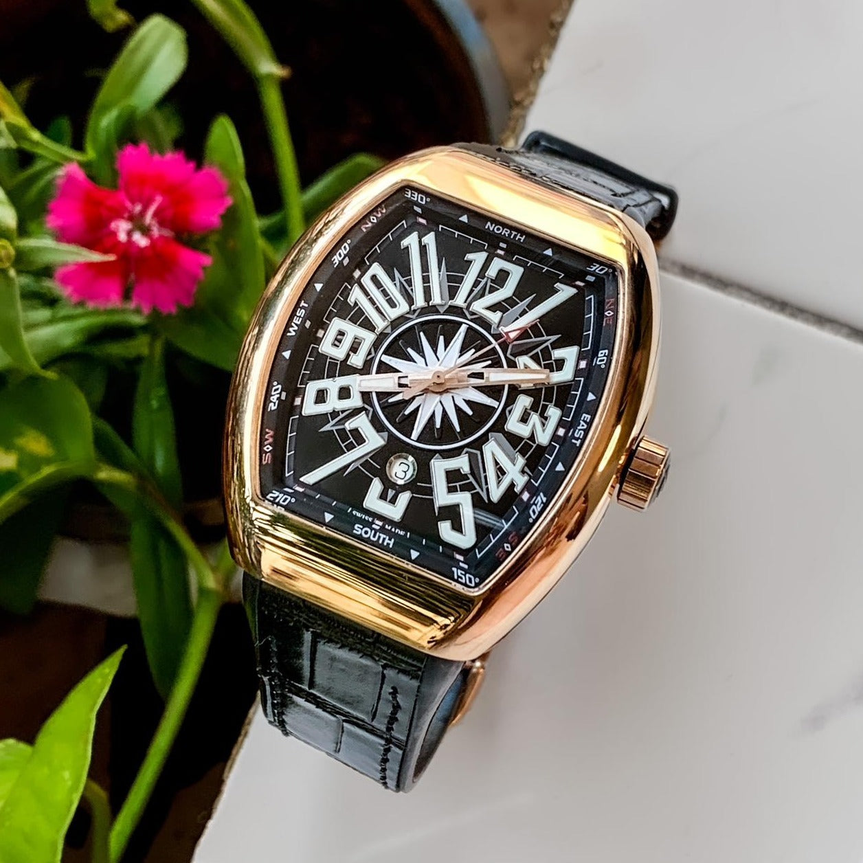 FM Exclusively Vanguard yatchingBlack Rosegold watch - AmazingBaba