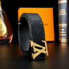 Lv initials engraved unisex belt