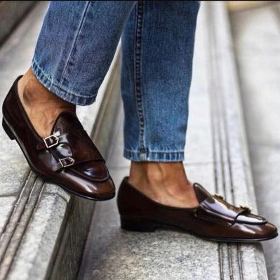 Buckle Monk Strap Moccasins - AmazingBaba