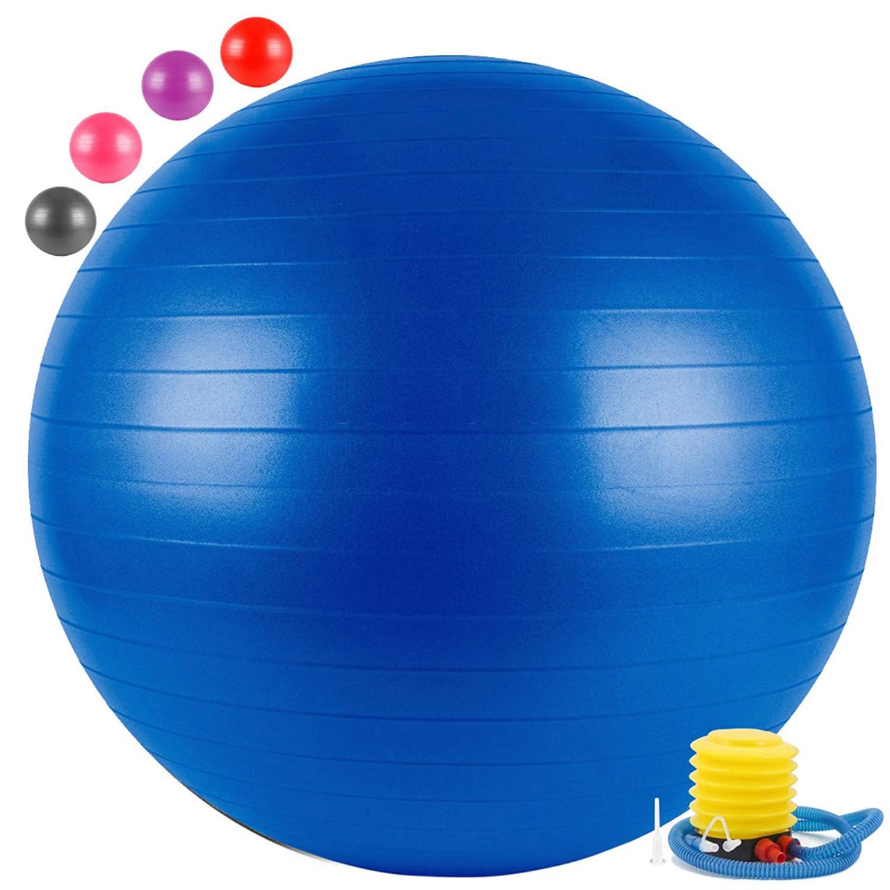 Gym Ball With Pump - 65CM (Multi Color) - AmazingBaba