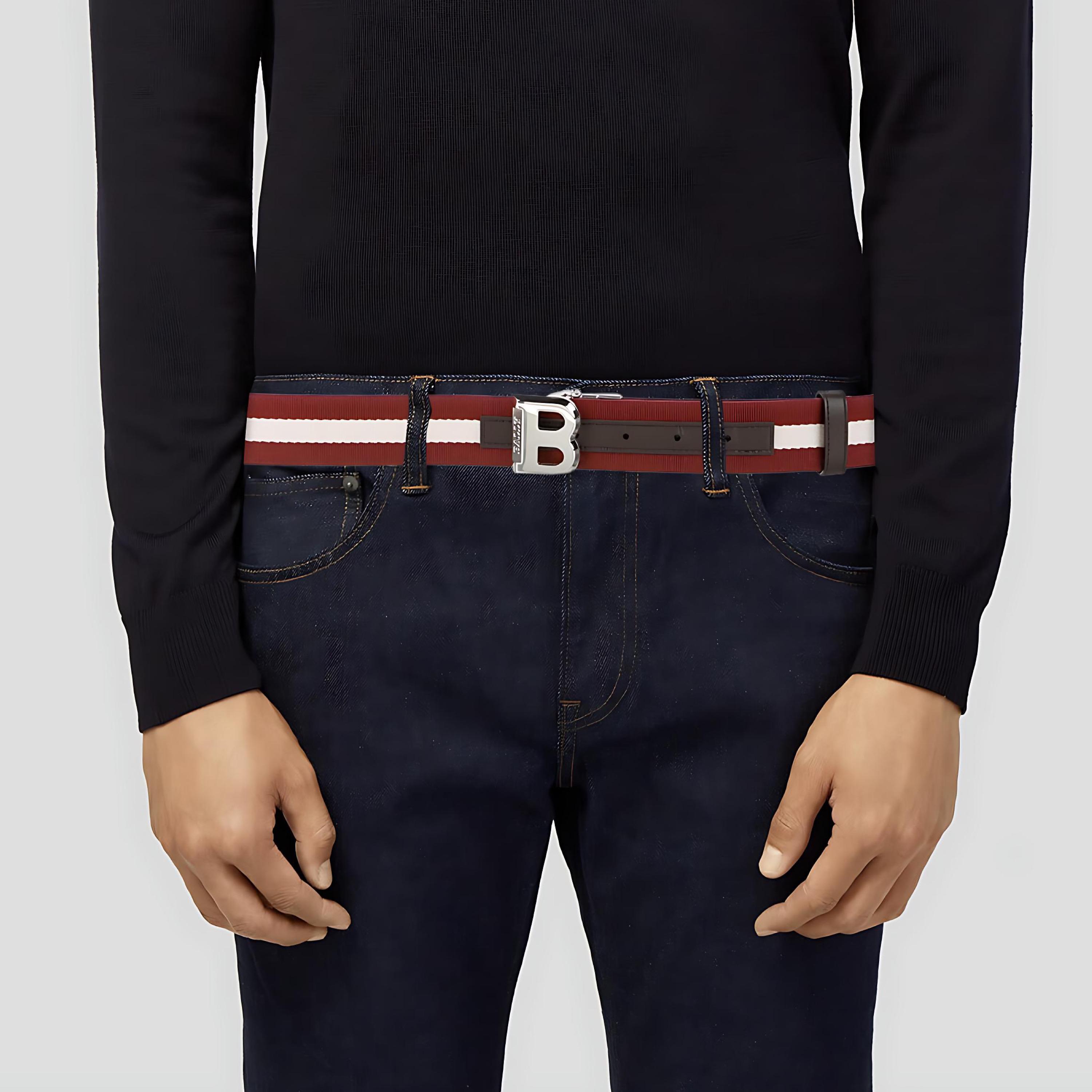 Bally Bising Halo Striped Belt