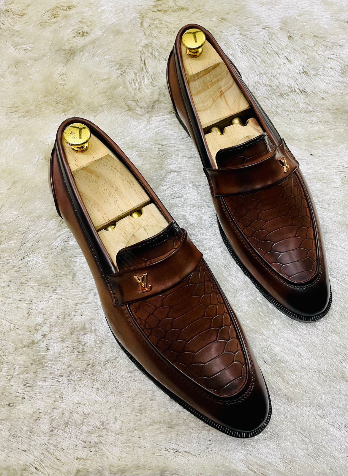 Lv premium luxury Formal loafers shoes - AmazingBaba