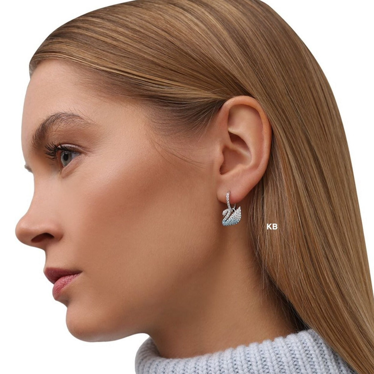 Amazing srwski swan pierced earrings - AmazingBaba