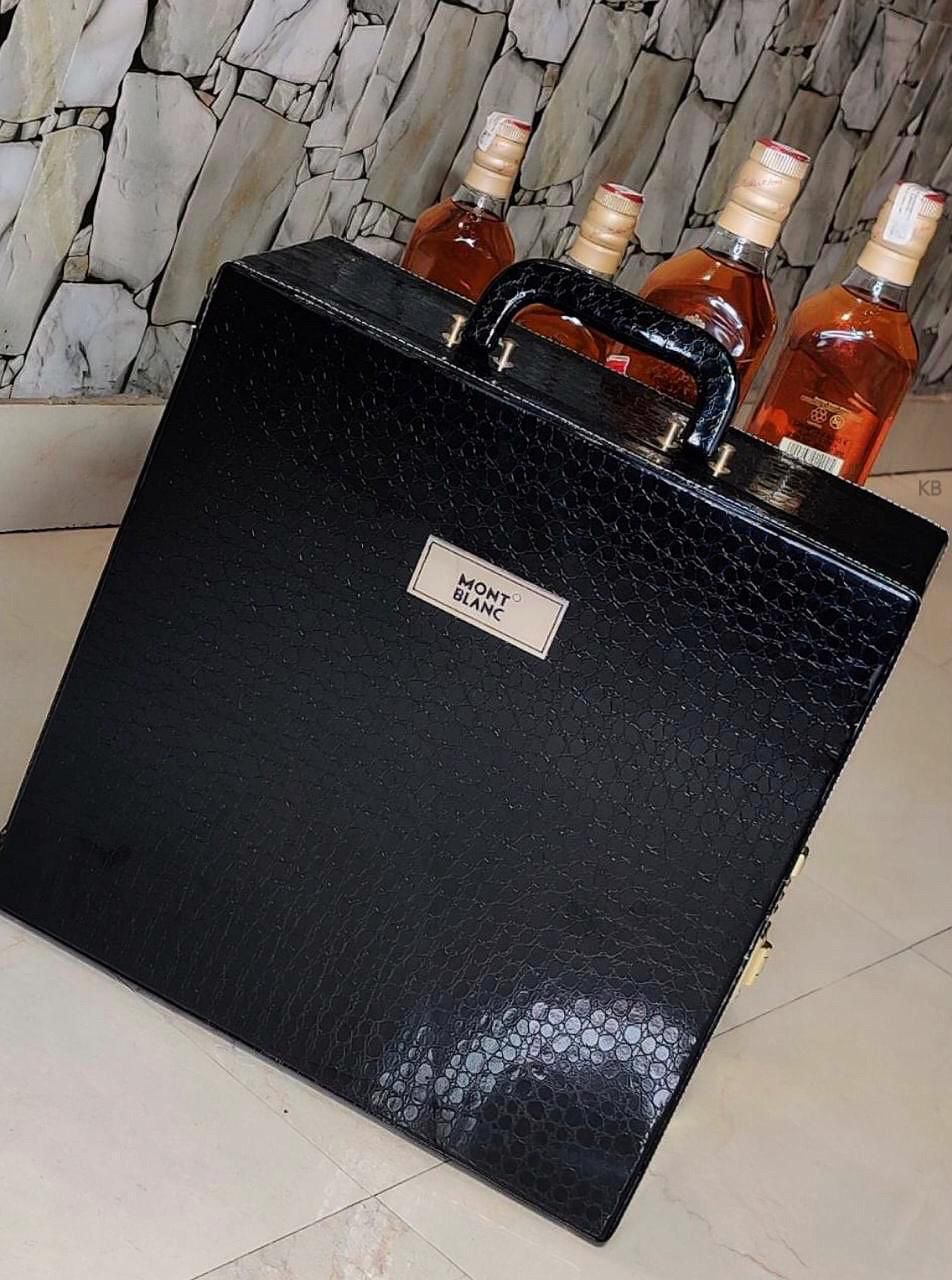 MB Crocodile Leather Whisky Case - AmazingBaba