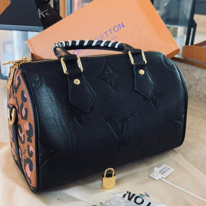 Lv High Quality Leather speedy Bag - AmazingBaba