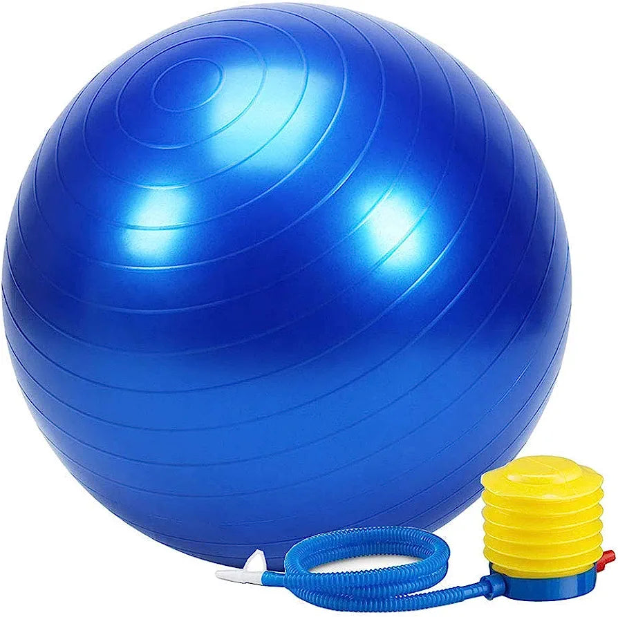 Gym Ball With Pump - 65CM (Multi Color) - AmazingBaba